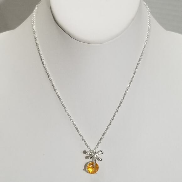 Silver tone SAQ 16" 4" ext. dragonfly w/rhinestone 1.2063 - Picture 1 of 7